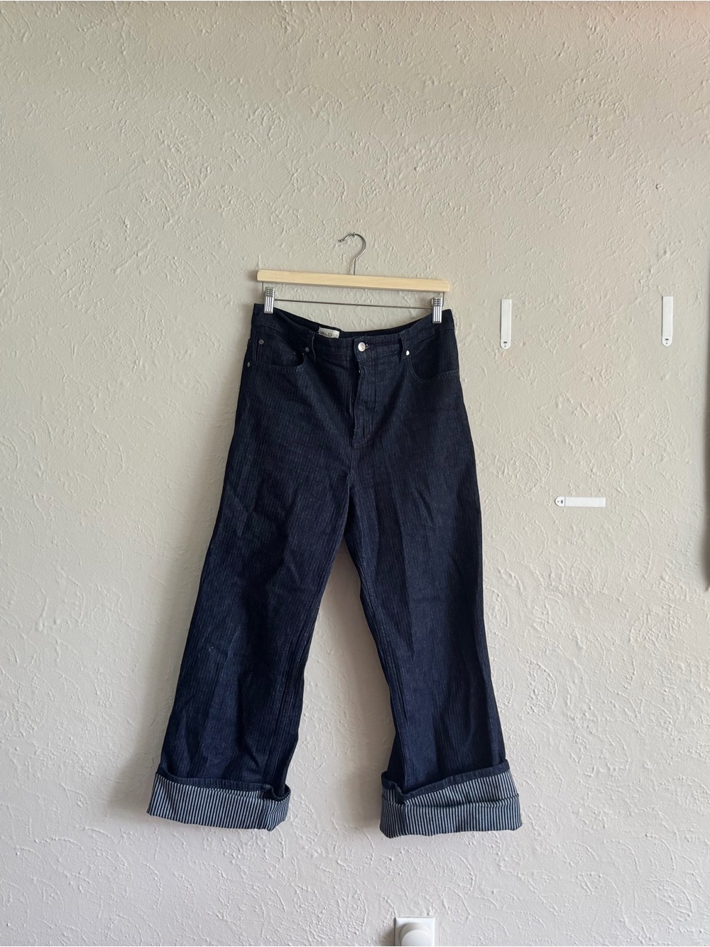 Pilcro Dark Blue Wide-Leg Jeans